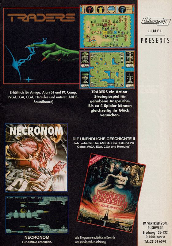 The Neverending Story II: The Arcade Game Magazine Advertisement (Magazine Advertisements): Power Play (Germany), Issue 08/1991