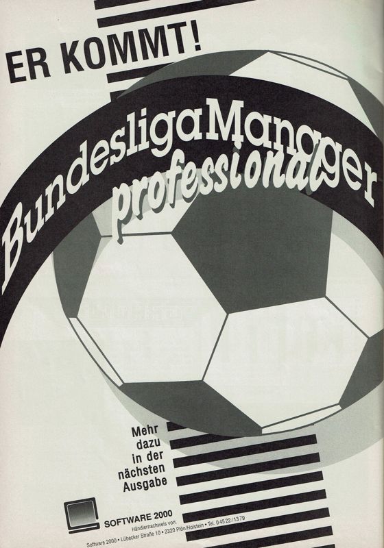Bundesliga Manager Professional Magazine Advertisement (Magazine Advertisements): Power Play (Germany), Issue 08/1991