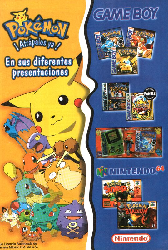 Pokémon Yellow Version: Special Pikachu Edition Magazine Advertisement (Magazine Advertisements): Club Nintendo (Editorial Televisa, Mexico), Issue 107 (Year #9, No. 10 - October 2000)