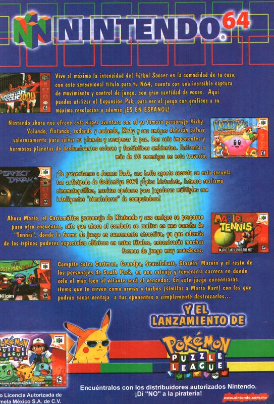 Perfect Dark Magazine Advertisement (Magazine Advertisements): Club Nintendo (Editorial Televisa, Mexico), Issue 107 (Year #9, No. 10 - October 2000)