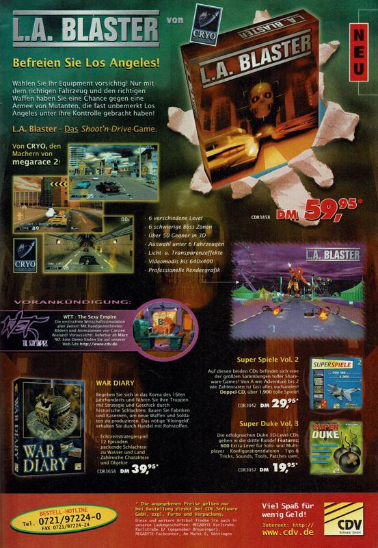 Lula: The Sexy Empire Magazine Advertisement (Magazine Advertisements): PC Player (Germany), Issue 02/1997