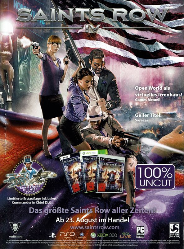 Saints Row IV Magazine Advertisement (Magazine Advertisements): Chip Power Play (Germany), Issue 03/2013