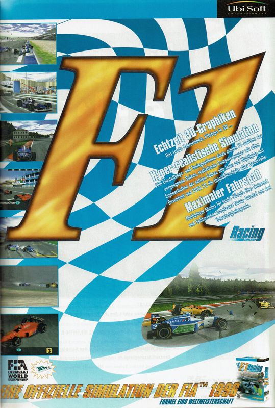 F1 Racing Simulation Magazine Advertisement (Magazine Advertisements): PC Player (Germany), Issue 12/1997