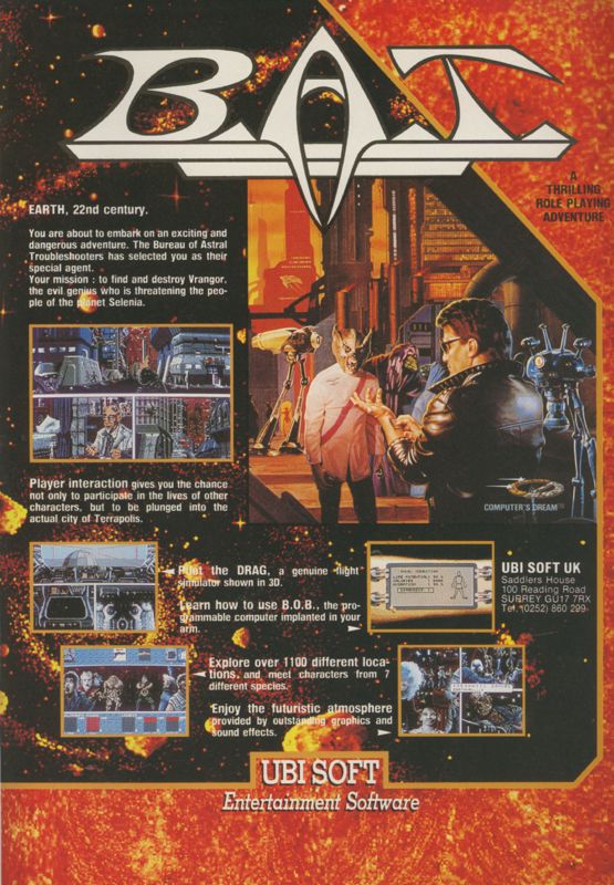 B.A.T. Magazine Advertisement (Magazine Advertisements): CU Amiga Magazine (UK) Issue #9 (November 1990). Courtesy of the Internet Archive. Page 57