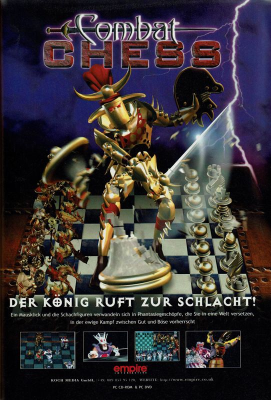 Combat Chess Magazine Advertisement (Magazine Advertisements): PC Player (Germany), Issue 12/1997