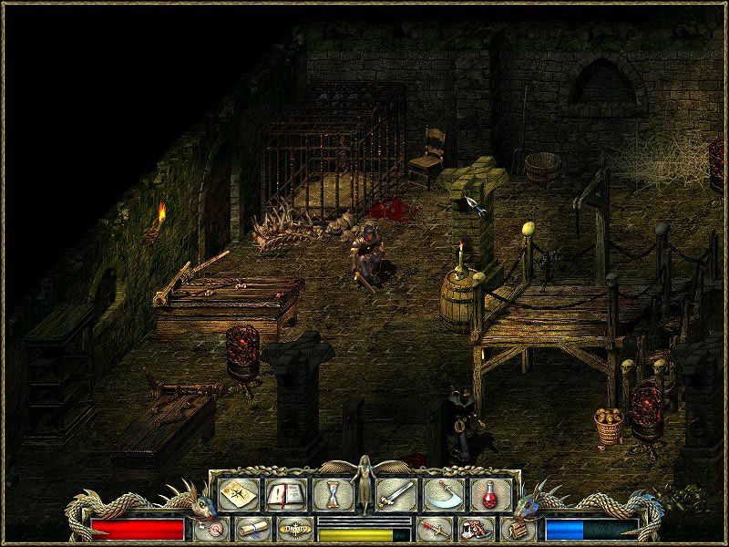 Divine Divinity Screenshot (Larian Studios website - screenshots (2000-2002)): The survivor, using his sneaking abilities, is about to "outmaster" a master of stealth. (January 21st, 2002)