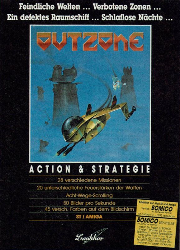 Outzone Magazine Advertisement (Magazine Advertisements): Power Play (Germany), Issue 10/1991