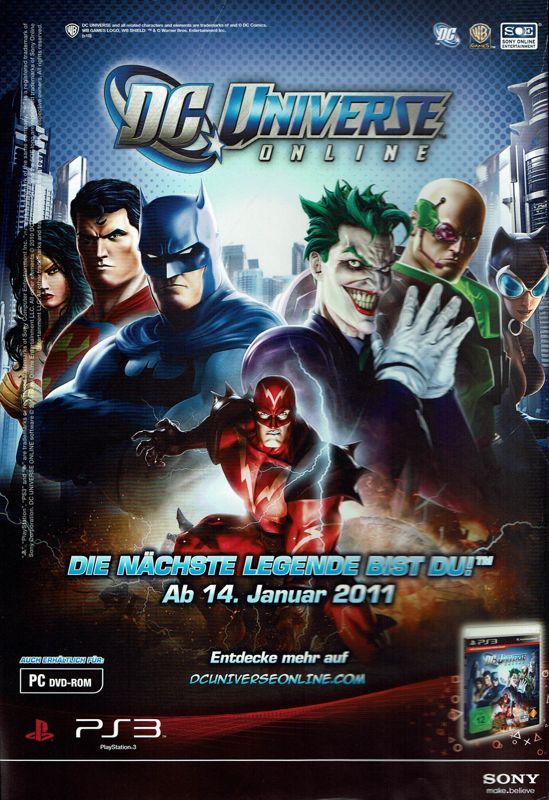 DC Universe Online Magazine Advertisement (Magazine Advertisements): GameStar (Germany), Issue 03/2011