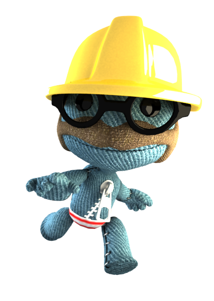 LittleBigPlanet Render (LittleBigPlanet Fansite Kit 2.0): Sackboy worker