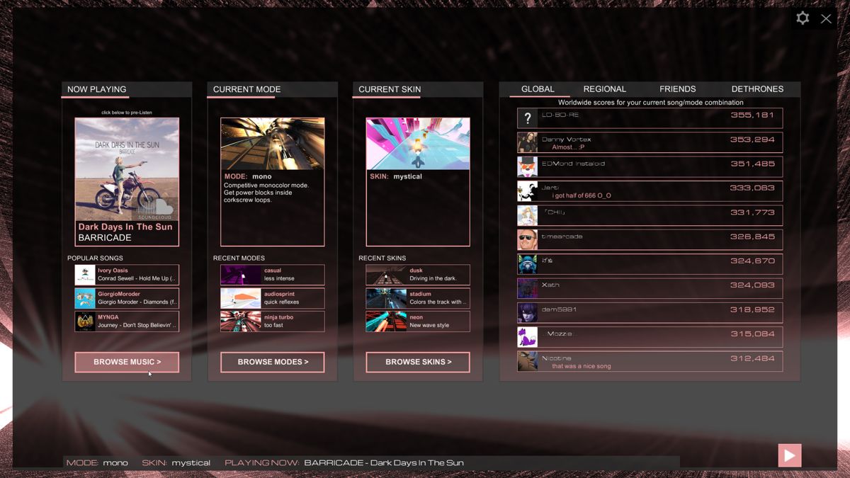 Audiosurf 2 Screenshot (Steam)