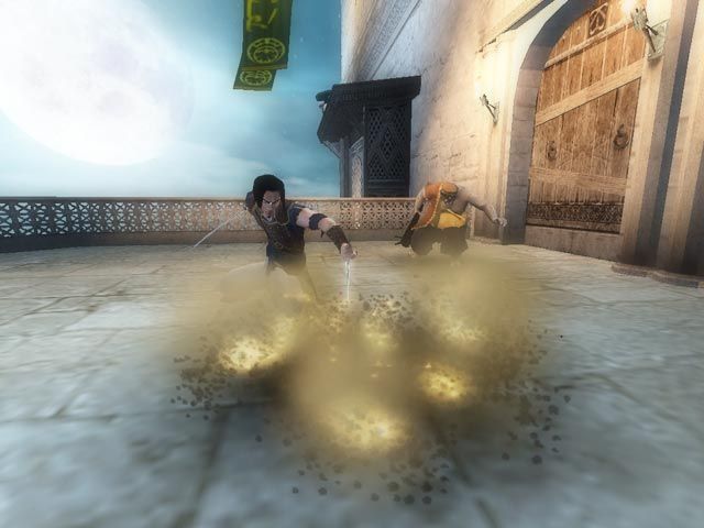 Prince of Persia: The Sands of Time Screenshot (Prince of Persia: The Sands of Time Webkit): Prince Retrieving the Sands