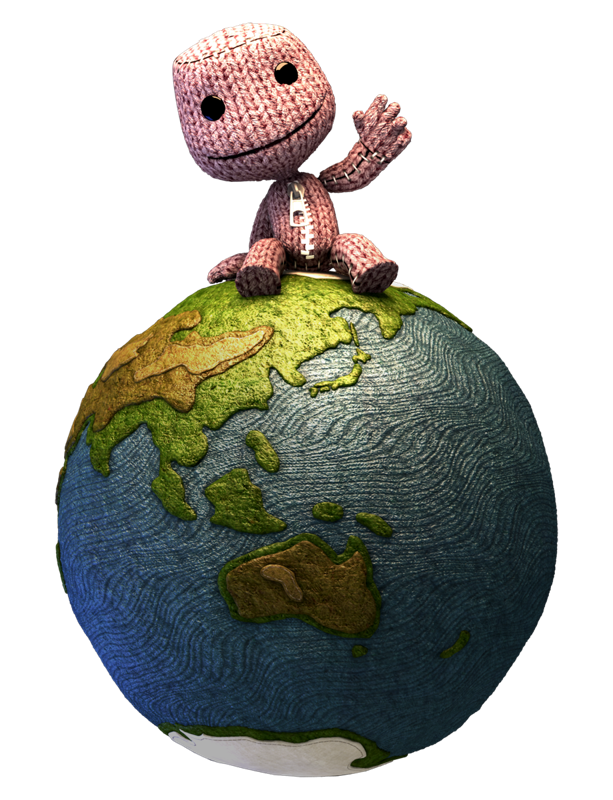 LittleBigPlanet Render (LittleBigPlanet Fansite Kit 2.0): Sackboy on planet