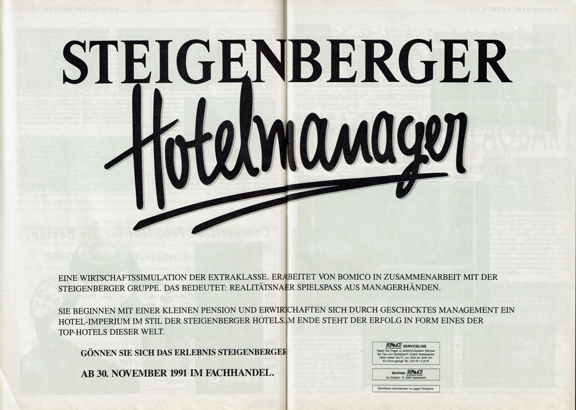 Steigenberger Hotelmanager Magazine Advertisement (Magazine Advertisements): Power Play (Germany), Issue 12/1991