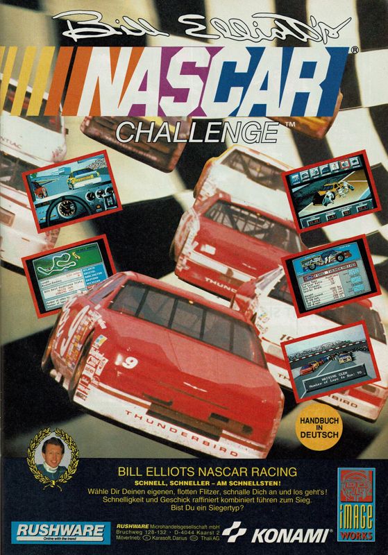 Bill Elliott's NASCAR Challenge Magazine Advertisement (Magazine Advertisements): Power Play (Germany), Issue 12/1991
