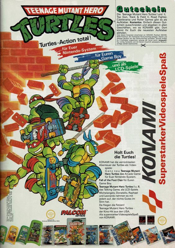 Teenage Mutant Ninja Turtles Magazine Advertisement (Magazine Advertisements): Power Play (Germany), Issue 12/1991