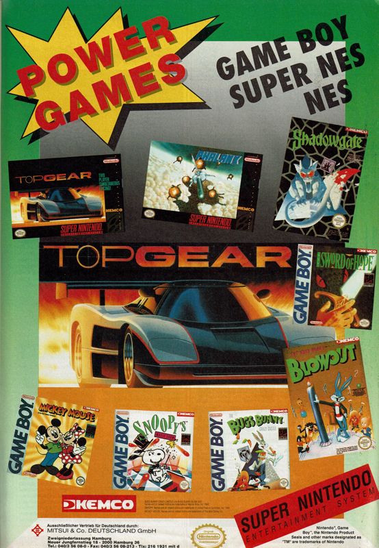 Top Gear Magazine Advertisement (Magazine Advertisements): Power Play (Germany), Issue 11/1992
