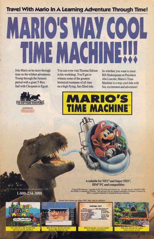 Mario's Time Machine Magazine Advertisement (Magazine Advertisements): Steel (DC Comics, United States), Issue #1 (February 1994) Page 5