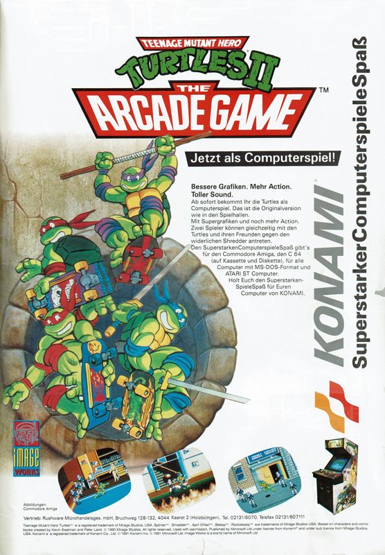 Teenage Mutant Ninja Turtles Magazine Advertisement (Magazine Advertisements): Power Play (Germany), Issue 02/1992