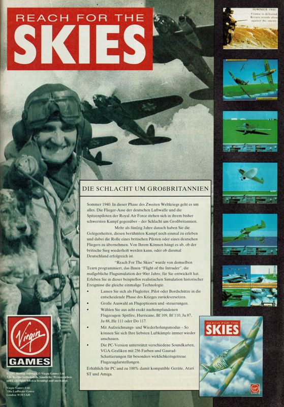 Reach for the Skies Magazine Advertisement (Magazine Advertisements): Power Play (Germany), Issue 01/1993