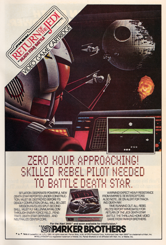 Star Wars: Return of the Jedi - Death Star Battle Magazine Advertisement (Magazine Advertisements): The Fury of Firestorm: The Nuclear Man (DC Comics, United States) Issue #20 (February 1984) Inside back cover