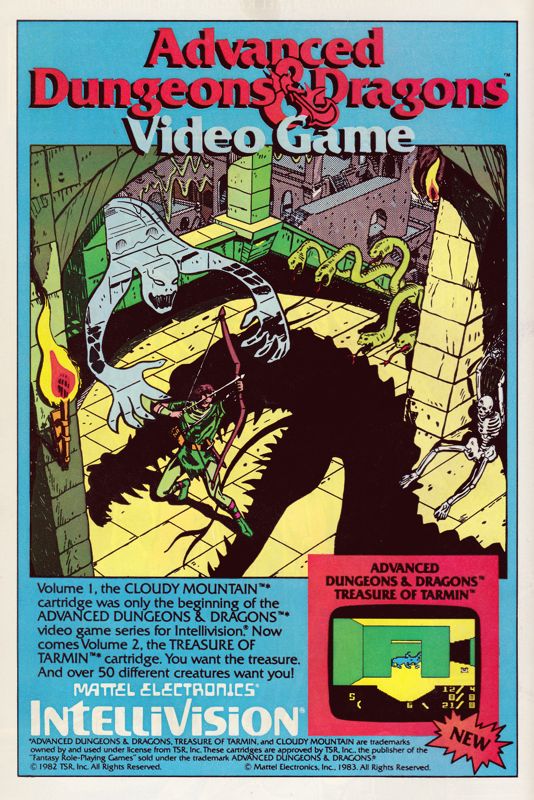Advanced Dungeons & Dragons: Treasure of Tarmin Cartridge Magazine Advertisement (Magazine Advertisements): The Fury of Firestorm: The Nuclear Man (DC Comics, United States) Issue #20 (February 1984) Inside front cover