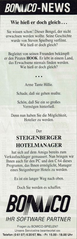Steigenberger Hotelmanager Magazine Advertisement (Magazine Advertisements): Power Play (Germany), Issue 04/1992