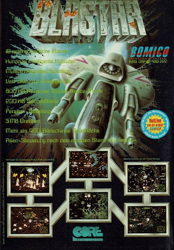 Blastar Magazine Advertisement (Magazine Advertisements): Power Play (Germany), Issue 09/1993