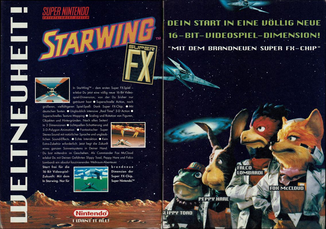 Star Fox Magazine Advertisement (Magazine Advertisements): Power Play (Germany, Issue 06/1993