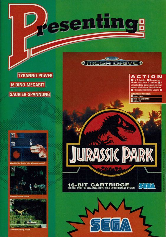 Jurassic Park Magazine Advertisement (Magazine Advertisements): Power Play (Germany), Issue 10/1993