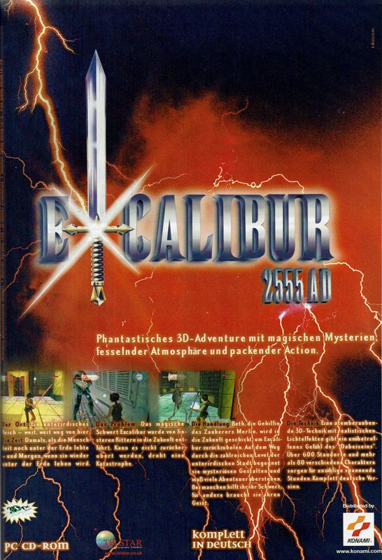 Excalibur 2555 A.D. Magazine Advertisement (Magazine Advertisements): PC Player (Germany), Issue 12/1997