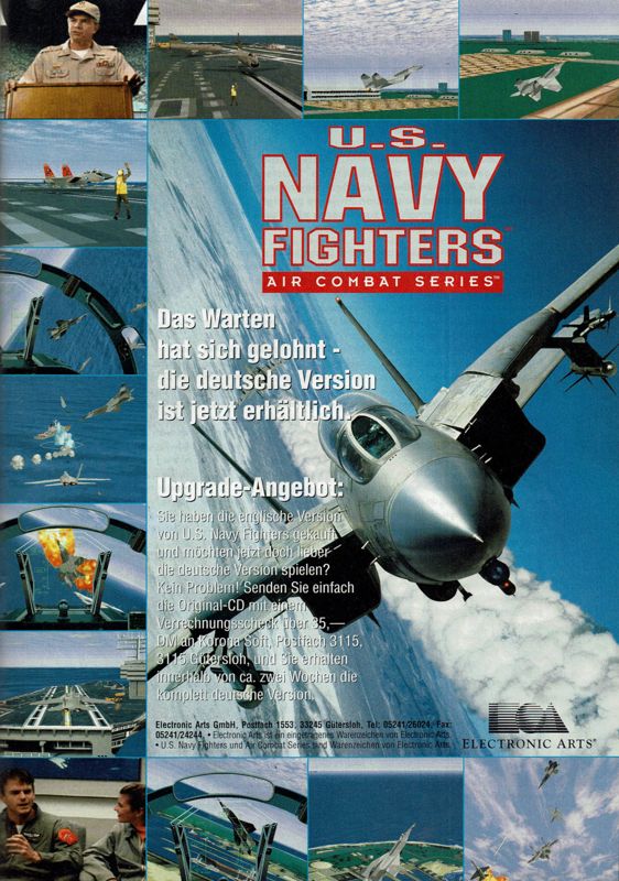 U.S. Navy Fighters Magazine Advertisement (Magazine Advertisements): PC Player (Germany), Issue 04/1995