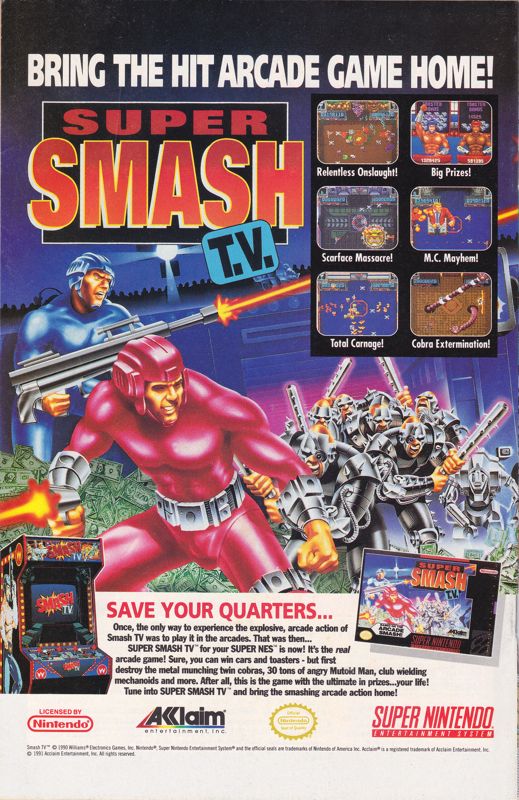Smash T.V. Magazine Advertisement (Magazine Advertisements): Flash (DC Comics, United States) Issue #61 (April 1992) Back Cover