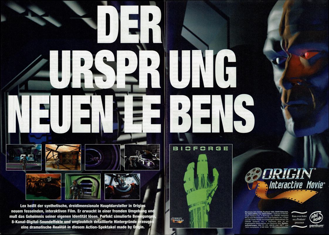 BioForge Magazine Advertisement (Magazine Advertisements): PC Player (Germany), Issue 05/1995