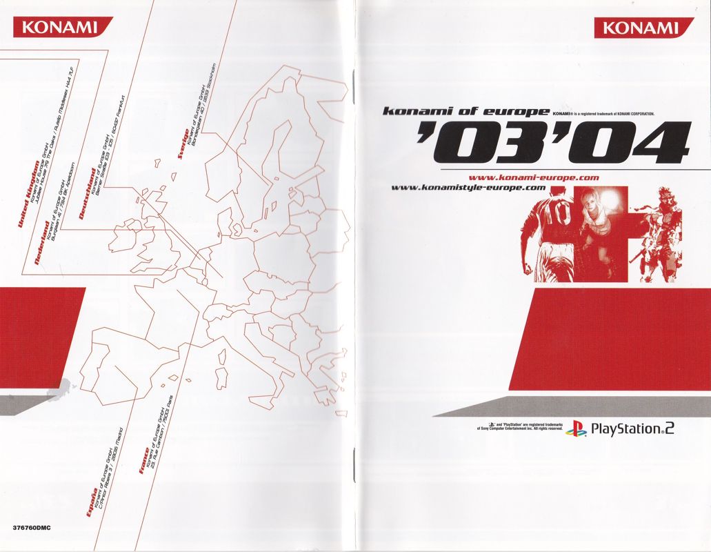 World Soccer: Winning Eleven 7 International Catalogue (Catalogue Advertisements): Konami PS2 catalogue 2003/04 The front & back of the catalogue