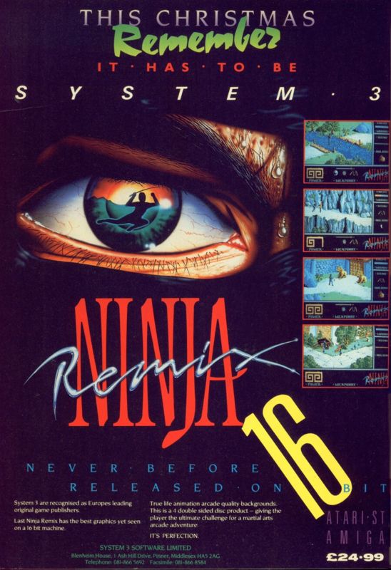 The Last Ninja Magazine Advertisement (Magazine Advertisements): CU Amiga Magazine (UK) Issue #10 (December 1990). Courtesy of the Internet Archive. Page 12