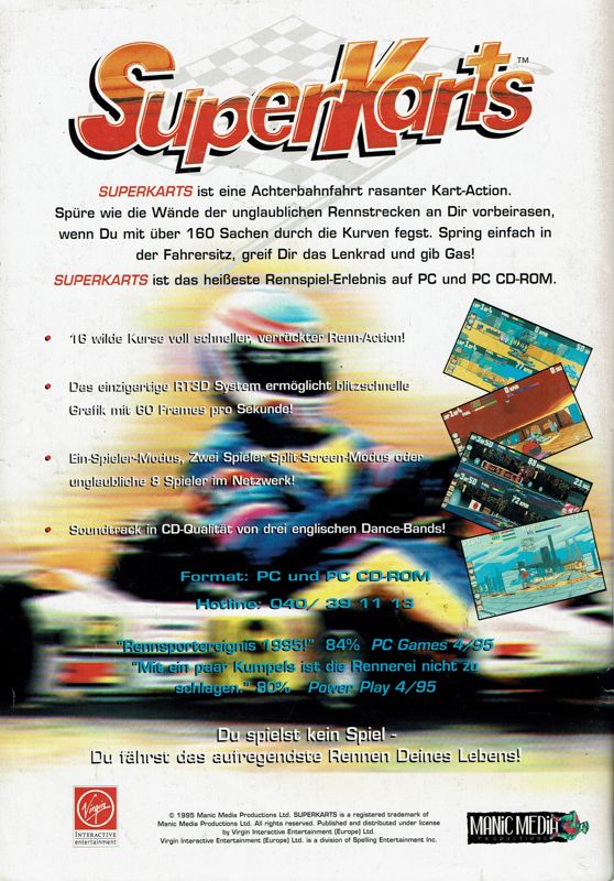 SuperKarts Magazine Advertisement (Magazine Advertisements): PC Player (Germany), Issue 05/1995