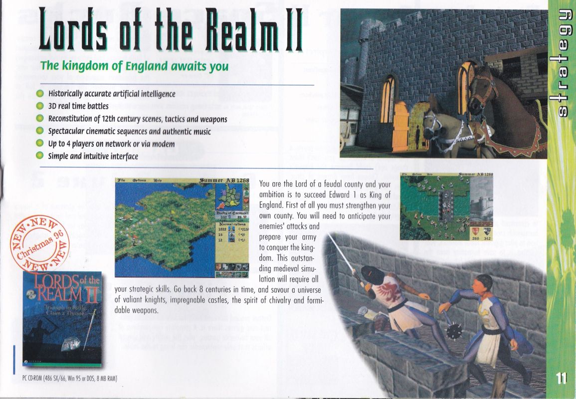 Lords of the Realm II Catalogue (Catalogue Advertisements): Sierra games catalogue 1996/7