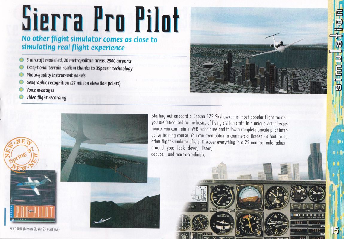 Sierra Pro Pilot 98: The Complete Flight Simulator Catalogue (Catalogue Advertisements): Sierra games catalogue 1996/7