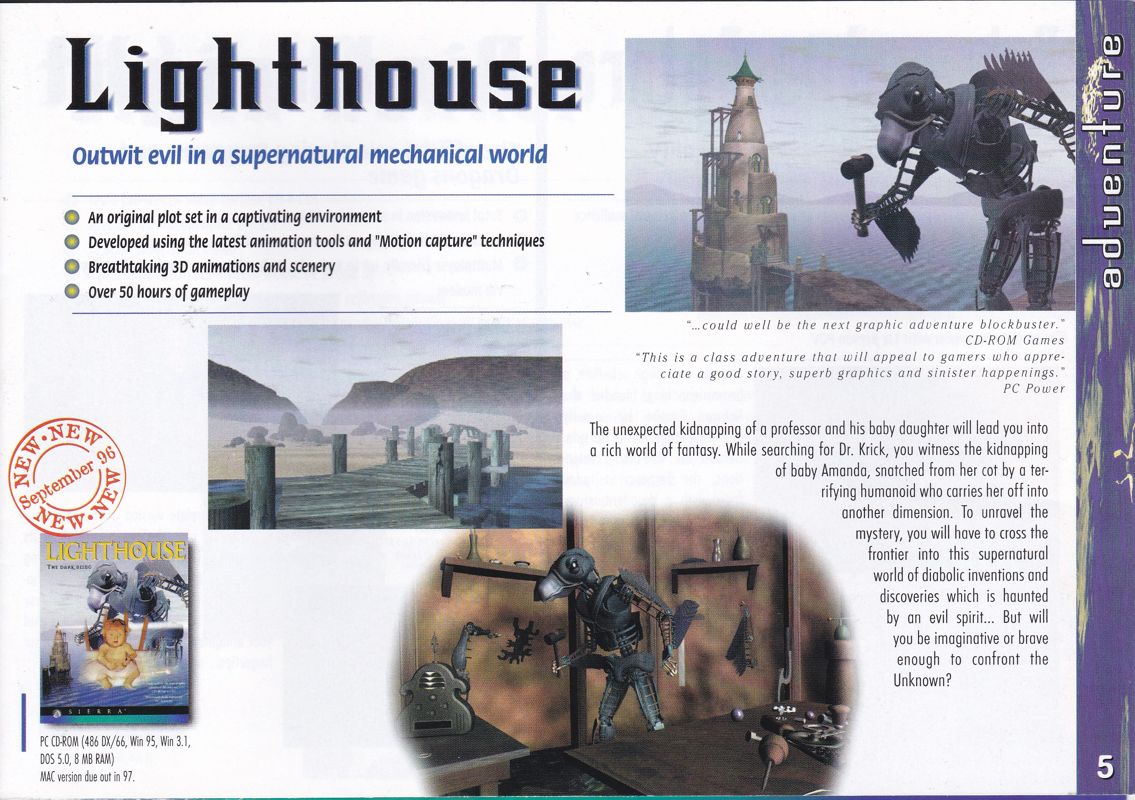 Lighthouse: The Dark Being Catalogue (Catalogue Advertisements): Sierra games catalogue 1996/7