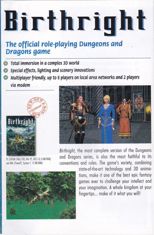 Birthright: The Gorgon's Alliance Catalogue (Catalogue Advertisements): Sierra games catalogue 1996/7