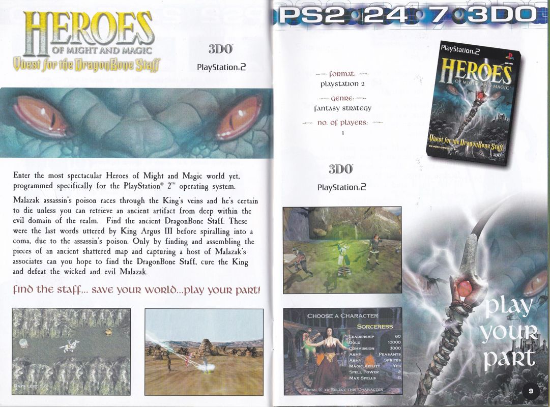 Heroes of Might and Magic: Quest for the DragonBone Staff Catalogue (Catalogue Advertisements): 3DO Game Catalogue (2001)