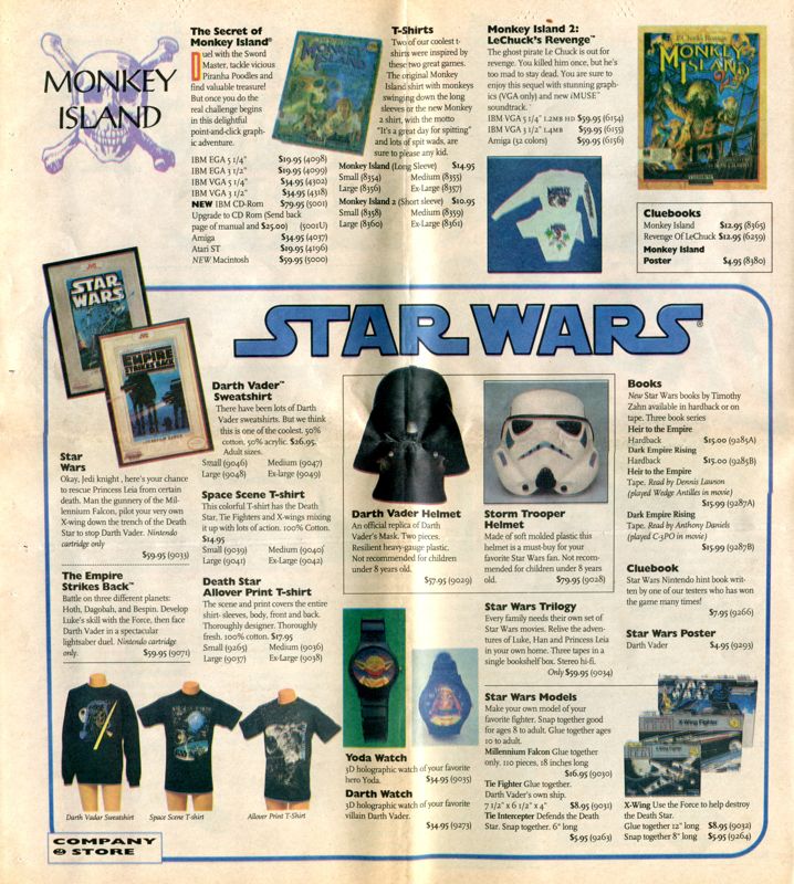 The Secret of Monkey Island Catalogue (Catalogue Advertisements): LucasArts Company Store (1992, pg.2)