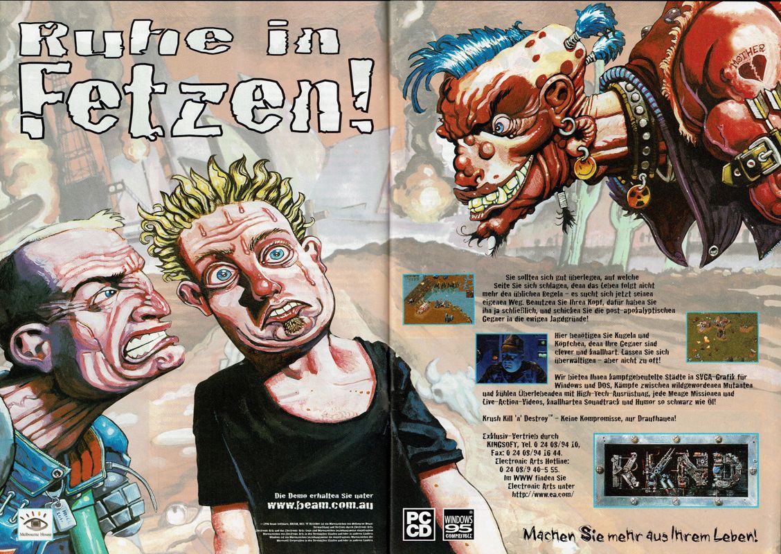KKND: Krush Kill 'N Destroy Magazine Advertisement (Magazine Advertisements): PC Player (Germany), Issue 03/1997