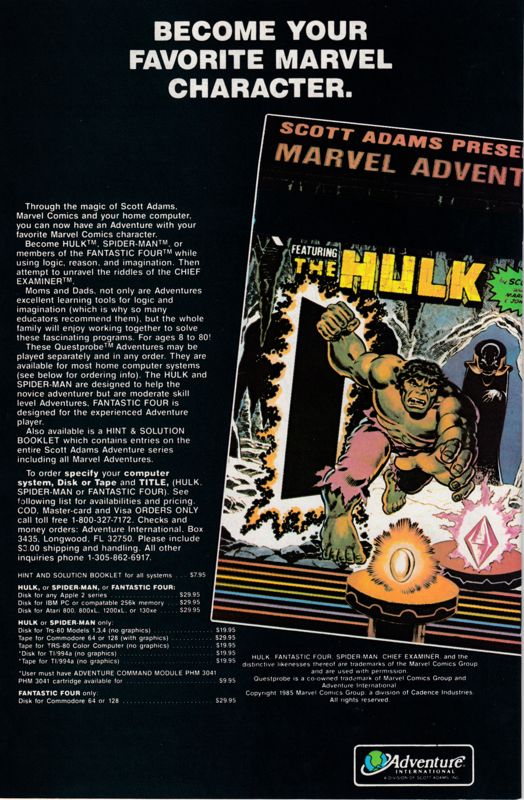 The Hulk Magazine Advertisement (Magazine Advertisements): Iron Man (Marvel Comics, United States) Issue #206 (May 1986) Back cover