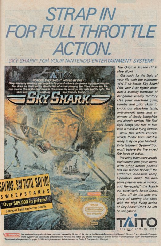 Sky Shark Magazine Advertisement (Magazine Advertisements): Web of Spider-Man (Marvel Comics) Issue #60 (January 1990) Page 5