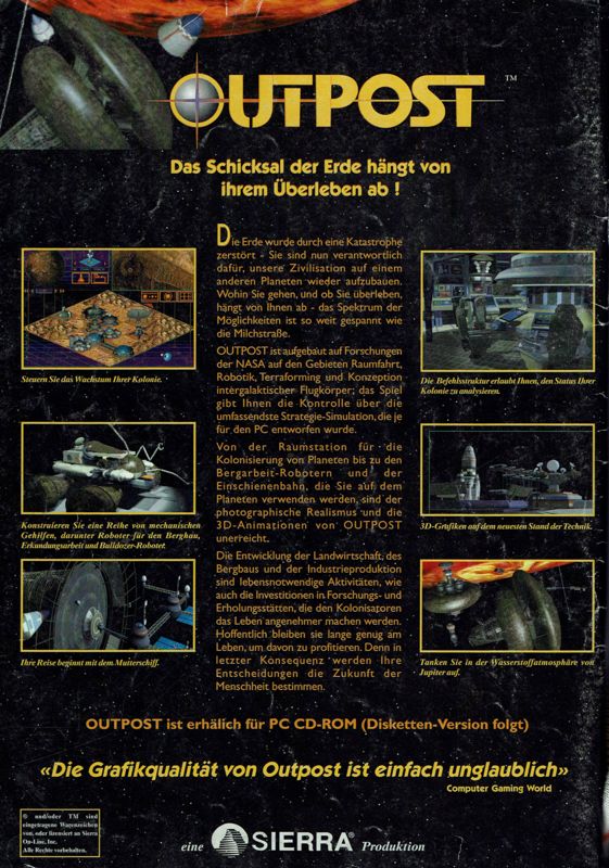 Outpost Magazine Advertisement (Magazine Advertisements): PC Player (Germany), Issue 05/1994