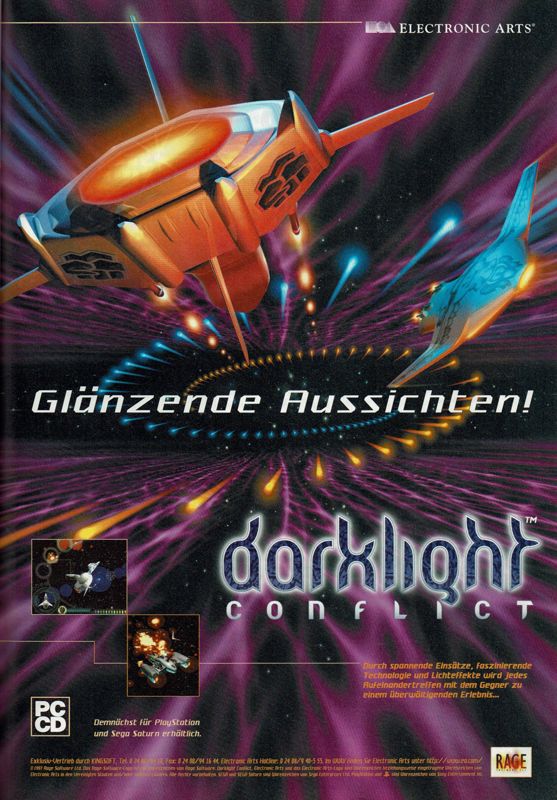 Darklight Conflict Magazine Advertisement (Magazine Advertisements): PC Player (Germany), Issue 04/1997