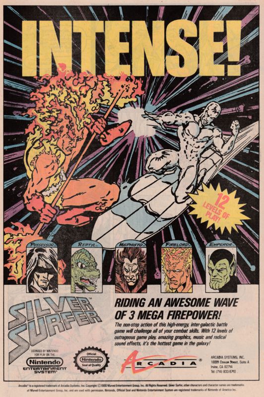 Silver Surfer Magazine Advertisement (Magazine Advertisements): X Factor (Marvel Comics, United States) Issue #63 (February 1991) Page 12