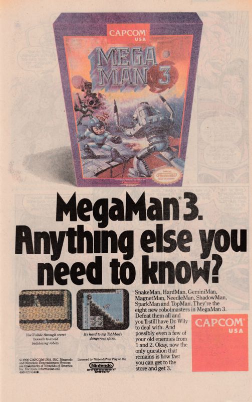 Mega Man 3 Magazine Advertisement (Magazine Advertisements): X Factor (Marvel Comics, United States) Issue #63 (February 1991) Page 5
