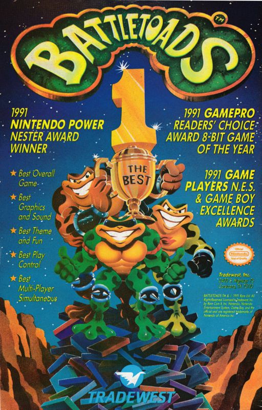 Battletoads Magazine Advertisement (Magazine Advertisements): Sleepwalker (Marvel Comics, United States) Issue #15 (August 1992) Back cover